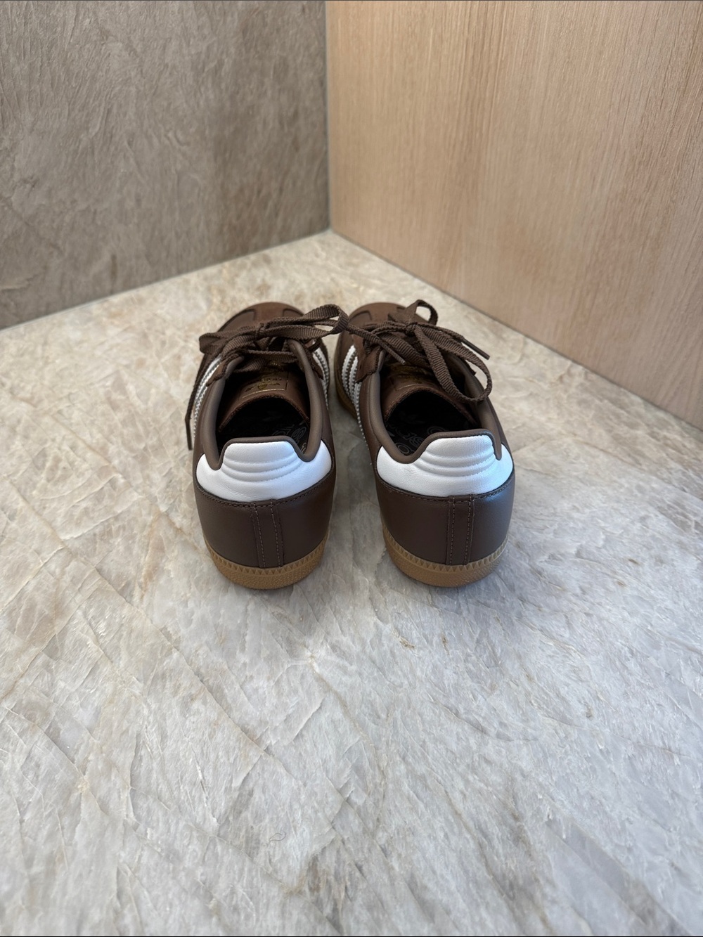 adidas Brown Sneakers with White Stripes - Picture 2 of 4